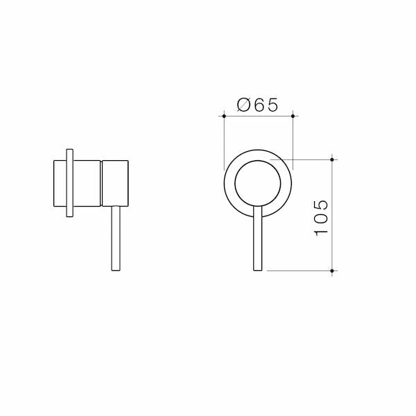 Caroma Liano II Bath/Shower Trim Kit Round Cover Plate Brushed Bronze
