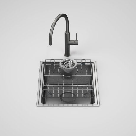 Caroma Urbane II Single Bowl Sink with Liano II Sink Mixer Gunmetal