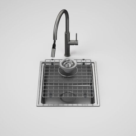 Caroma Urbane II Single Bowl Sink with Liano II Pull Out Sink Mixer