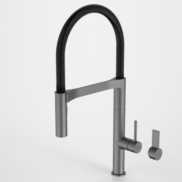 Caroma Liano II Pull Down Sink Mixer With Dual Spray Gun Metal Lead Free