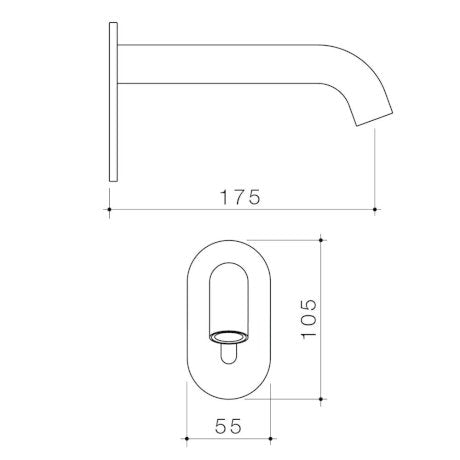 Caroma Liano II Sensor 175 Wall Outlet Sales Kit Chrome Lead Free