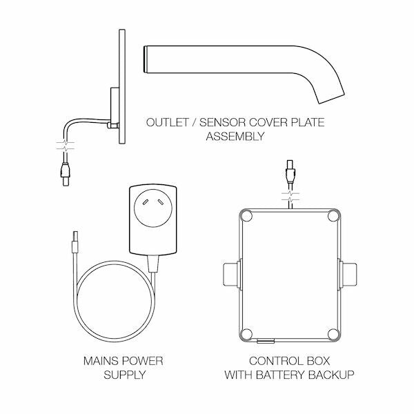 Caroma Liano II Sensor 175 Wall Outlet Trim Kit Brushed Nickel Lead Free