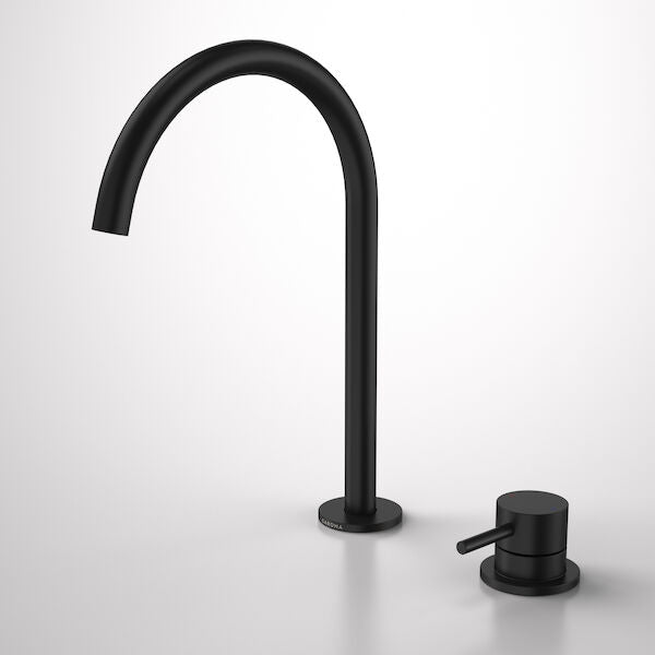 Caroma Liano II Hob Basin/Sink Mixer Set 200mm Matte Black Lead Free