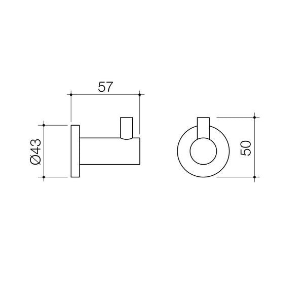 Caroma Liano II Robe Hook Matte Black