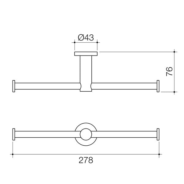 Caroma Liano II Double Toilet Roll Holder Chrome