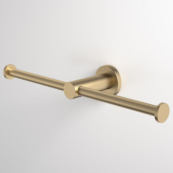Caroma Liano II Double Toilet Roll Holder Brushed Brass