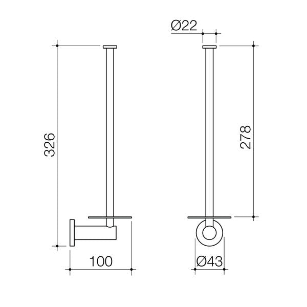 Caroma Liano II Spare Toilet Roll Holder Brushed Nickel
