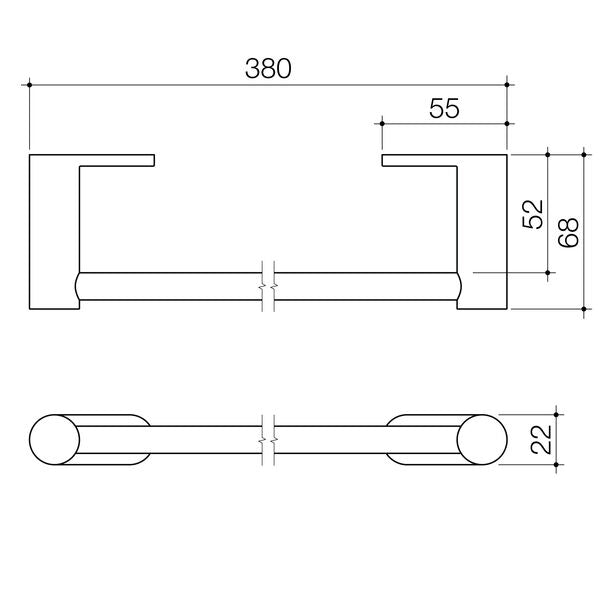 Caroma Liano II Hand Wall Basin Integrated Towel Rail Brushed Bronze (Rail Only)
