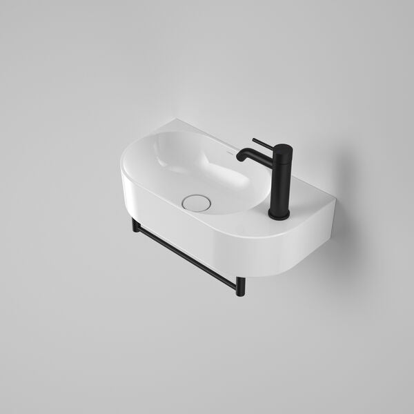 Caroma Liano II Hand Wall Basin Integrated Towel Rail Matte Black (Rail Only)