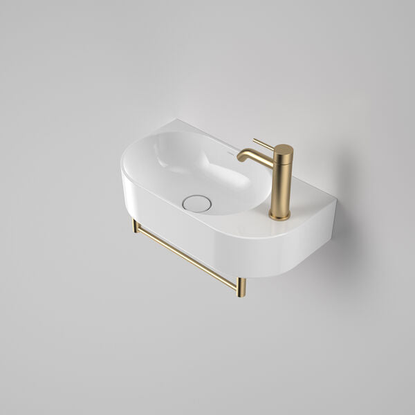 Caroma Liano II Hand Wall Basin Integrated Towel Rail Brushed Brass (Rail Only)