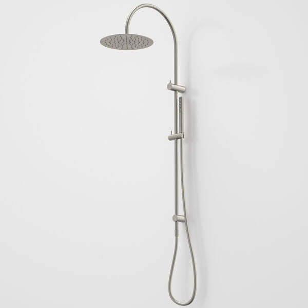 Caroma Liano II Rail Shower with Overhead Brushed Nickel