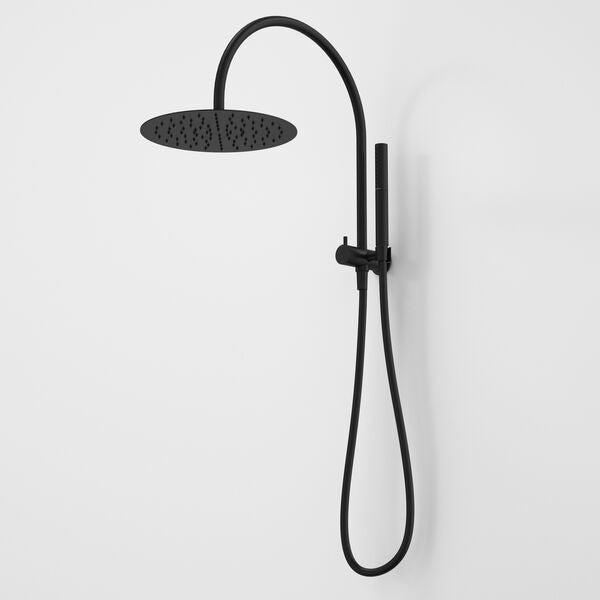 Caroma Liano II Compact Twin Shower with Overhead Black