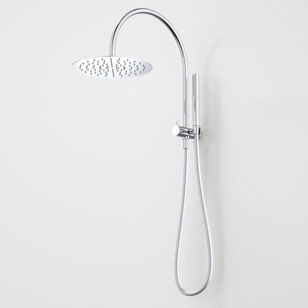Caroma Liano II Compact Twin Shower with Overhead Chrome