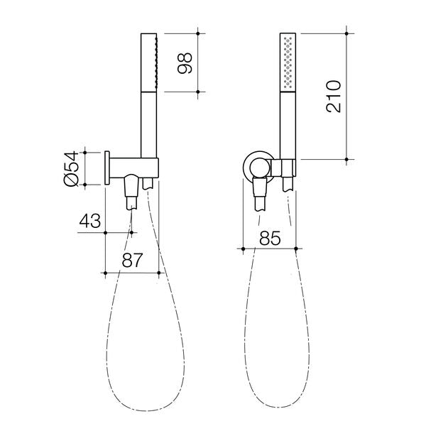 Caroma Liano II 3 Function Microphone Hand Shower Brushed Bronze