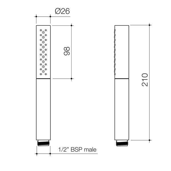 Caroma Liano II 3 Function Microphone Shower Brushed Nickel (Handset Only)