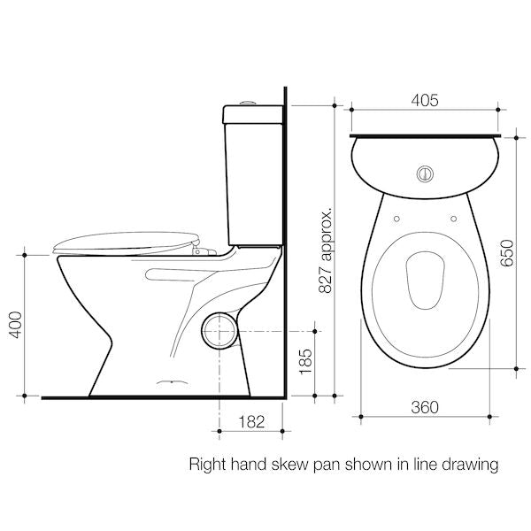 Caroma Profile Right Hand Skew Trap Close Coupled Soft Close Suite