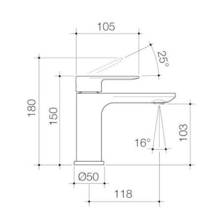 Caroma Urbane II Basin Mixer Chrome Lead Free