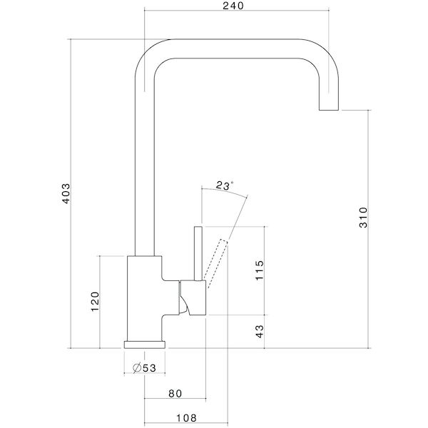 Caroma Compass Alfresco 316 Stainless Steel Sink Mixer Lead Free