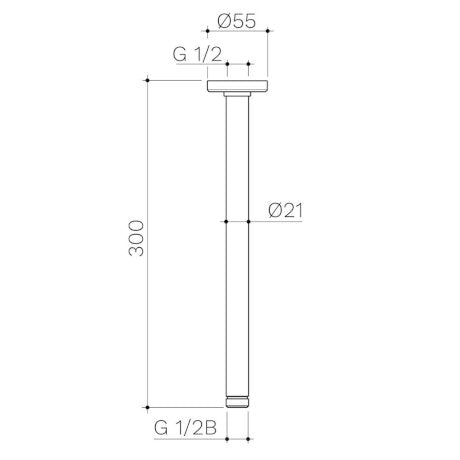 Caroma Ceiling Arm 300mm PVD Brushed Bronze