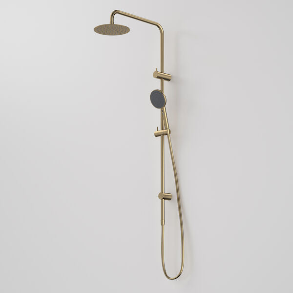 Caroma Urbane II Rail Shower With 200mm Overhead Brushed Brass