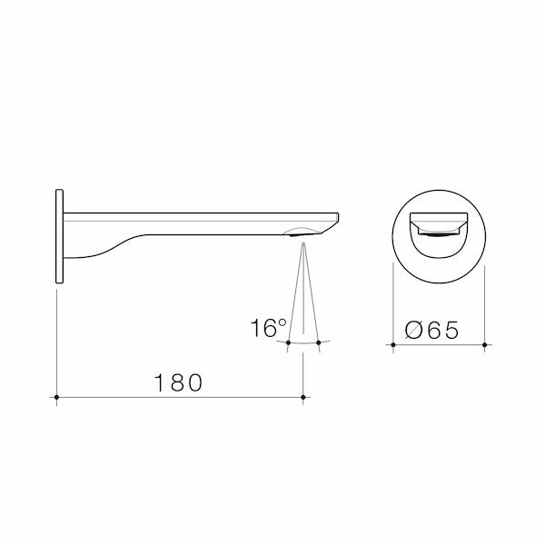 Caroma Urbane II Basin/Bath Outlet 180mm Round Cover Plate Gun Metal Lead Free