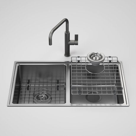 Caroma Urbane II Double Bowl Sink with Urbane II Sink Mixer