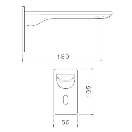 Caroma Urbane II Sensor 180mm Wall Outlet Sales Kit Brushed Nickel Lead Free