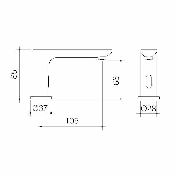 Caroma Urbane II Sensor Hob Mounted Soap Dispenser Gun Metal