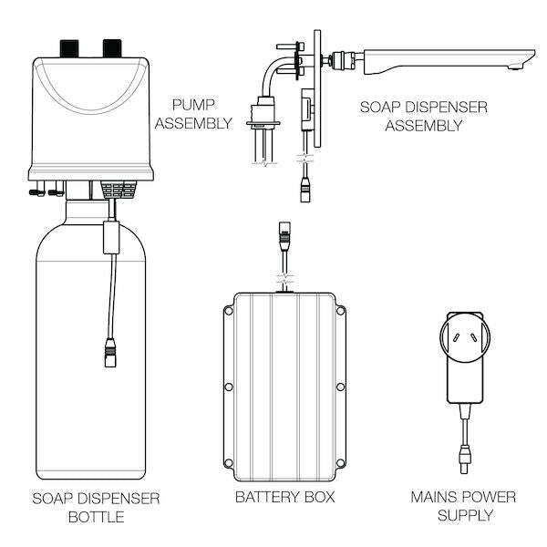 Caroma Urbane II Sensor Wall Mounted Soap Dispenser Trim Kit Matte Black