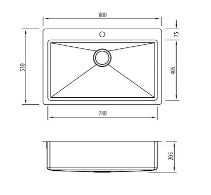 Oliveri Apollo AP1491 Sink Mega Bowl