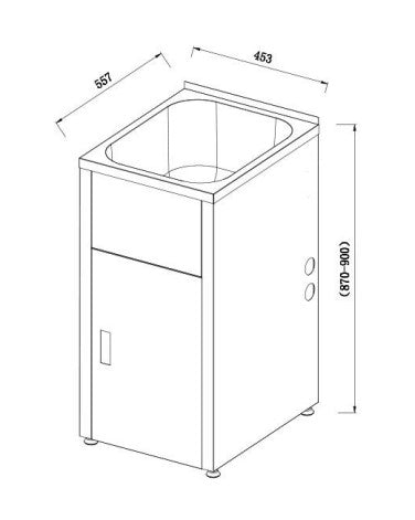 Bad Und Kuche Traditionell 35 Litre Compact Laundry Tub & Cabinet White