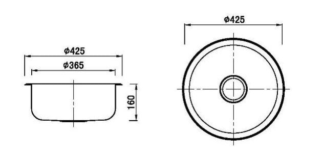 Bad Und Kuche Traditionell Round Bowl Sink Stainless Steel