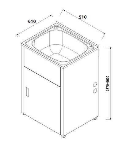 Bad Und Kuche Traditionell 45 Litre Laundry Tub & Cabinet White