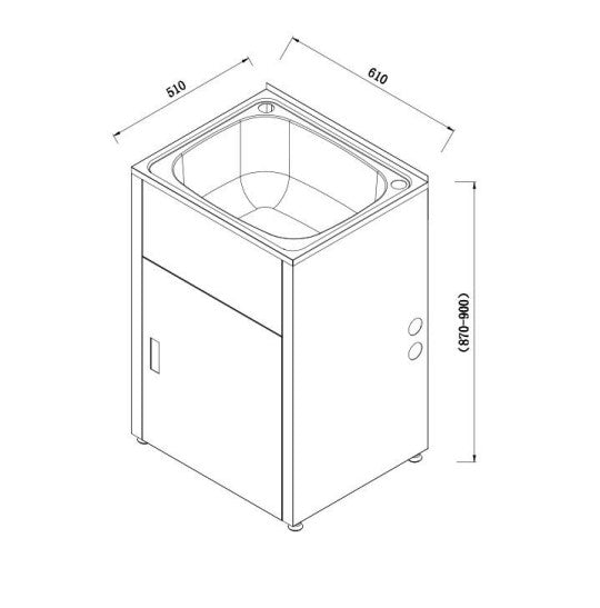 Bad Und Kuche Traditionell 45 Litre Laundry Tub & Cabinet White