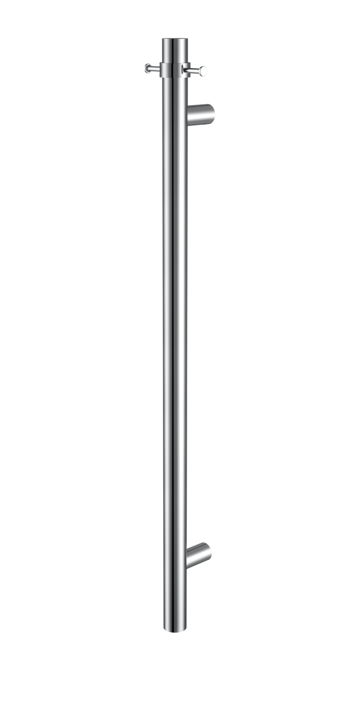 Bad Und Kuche Morgan Rund Vertical Single Heated Towel Rail with Double Hook