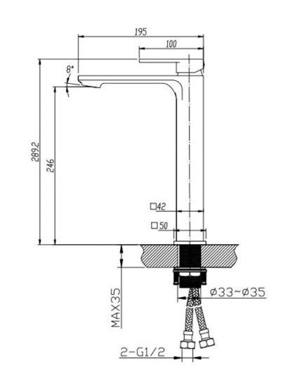 Bad Und Kuche Kasten Tower Basin Mixer Chrome