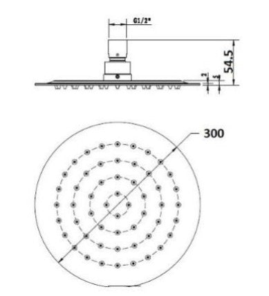 Bad Und Kuche Modern Rund Round Rain Shower Head 300mm