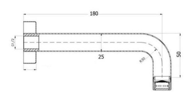 Bad Und Kuche Eckig Round Curved Basin/Bath Spout Brushed Nickel