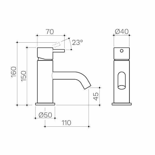 Clark Round Pin Basin Mixer Brushed Nickel Lead Free