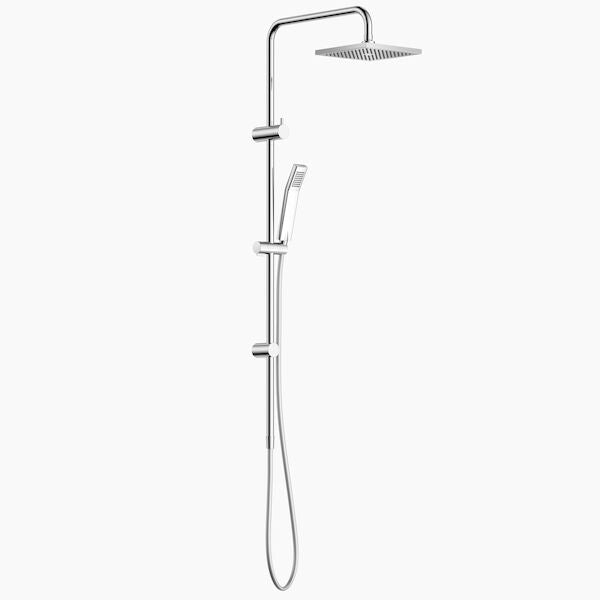 Clark Square II Rail Shower With Overhead Chrome