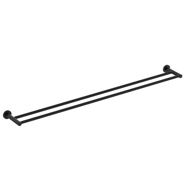 Clark Round 600mm Double Towel Rail Matte Black