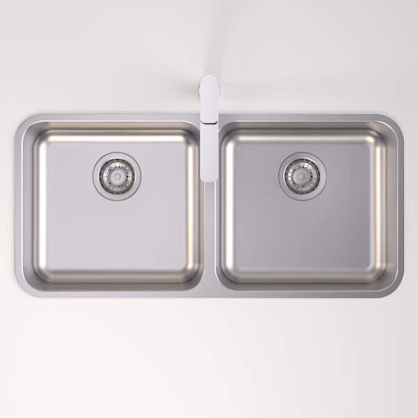 Caroma Luna Double Bowl Sink Undermount/ Overmount Stainless Steel With Chopping Board
