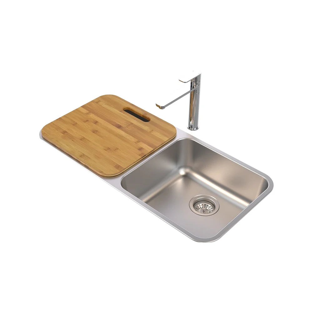 Caroma Luna Double Bowl Sink Undermount/ Overmount Stainless Steel With Chopping Board