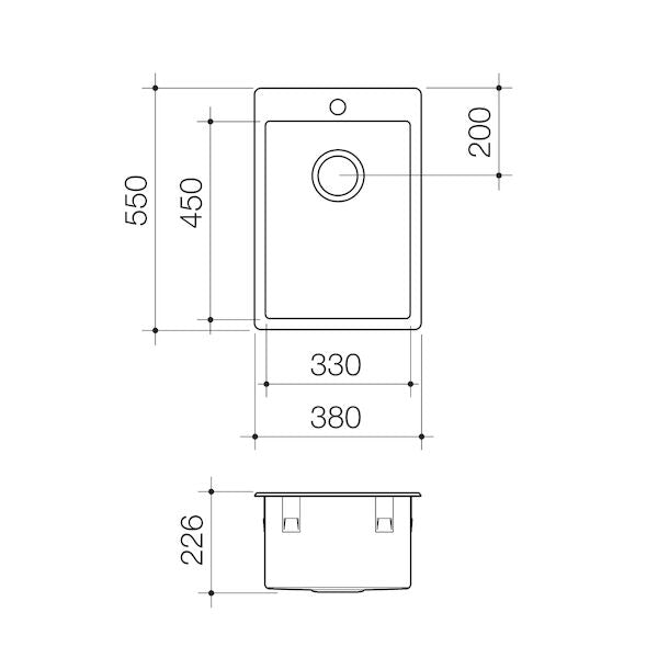Caroma Urbane II 35 Litre Tub No Tap Hole Stainless Steel