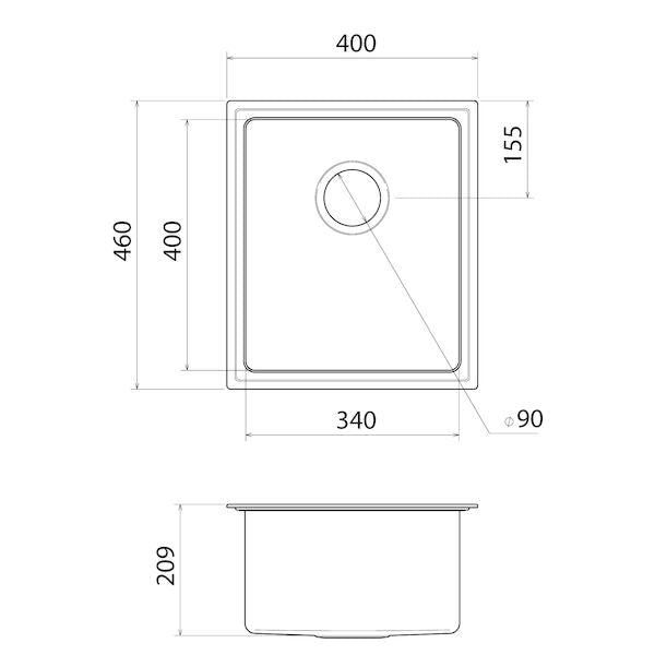 Caroma Urbane II Single Bowl Stainless Steel