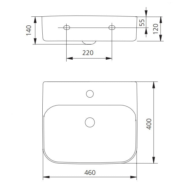 Oliveri Dublin Wall Hung Basin White
