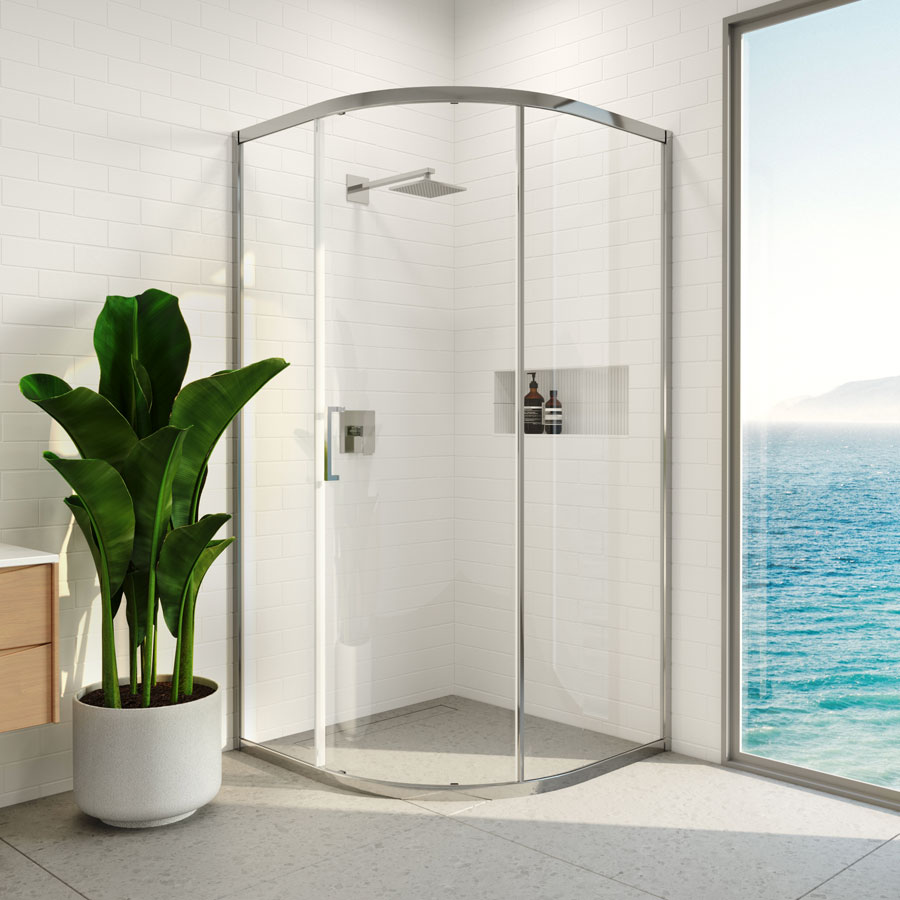 Decina Floriano Shower Screen 1000 Curved Chrome