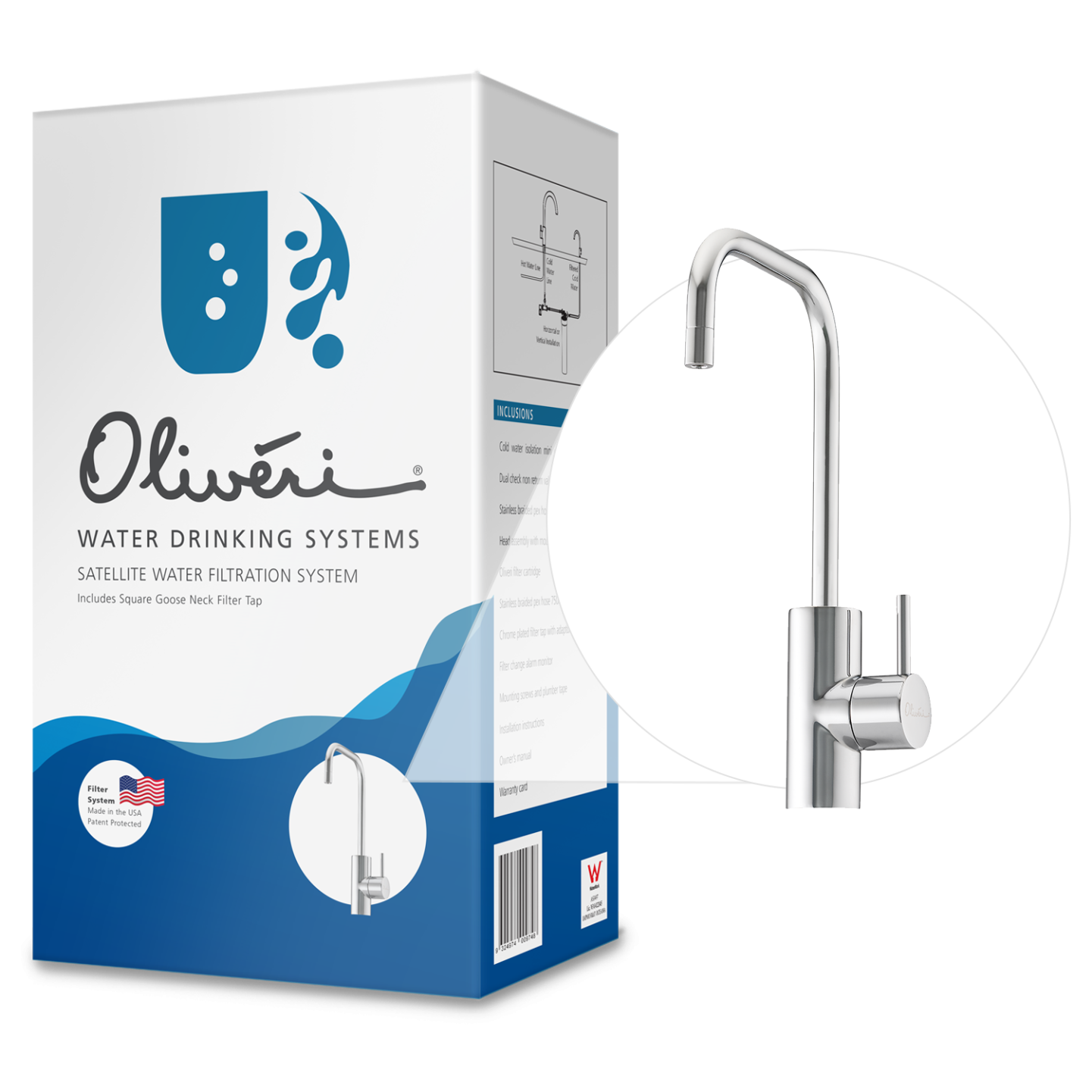 Oliveri Square Gooseneck Filter Systems - FS7075 – Getstuff.com.au