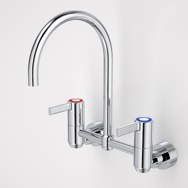 Caroma G Series+ Exposed Breech Wall Sink Set 200mm Outlet + 80mm Handles Lead Free