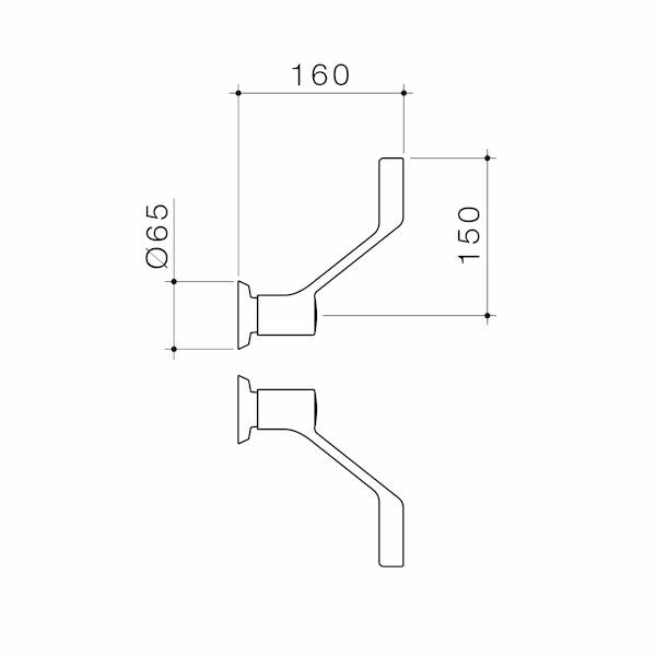 Caroma G Series+ Lever Wall Tap Assembly 150mm handles Lead Free